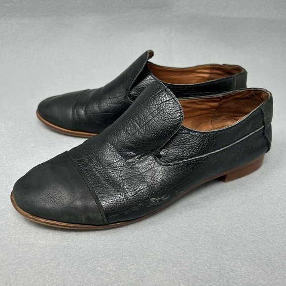 Jeffery Campbell Women's Black Leather Berkley Loafers Size 6.5 - Picture 2 of 14